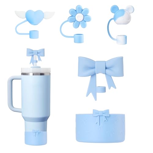 Silicone Straw Covers & Boot for Stanley Tumblers - Blue