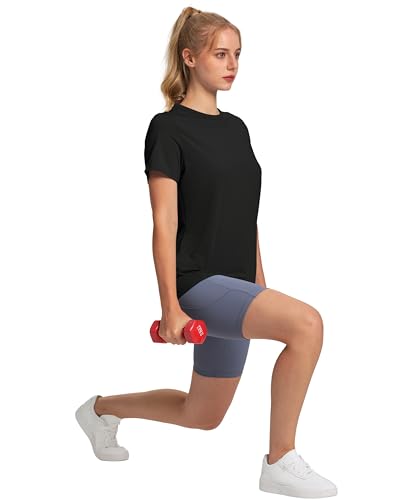 Breathable Quick Dry Workout Top for Women - Black, Medium
