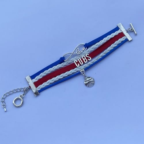 Infinity Love Cubs Baseball Bracelet - Handmade Sports Charm