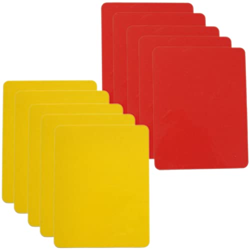 10 Pcs PVC Referee Cards Set - Red & Yellow Sports Game Cards