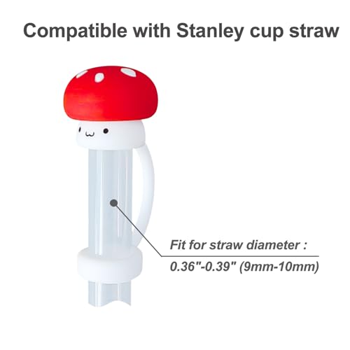 Mushroom Straw Covers for Stanley Cup - 4 Pack Silicone Caps
