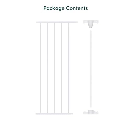 Babelio 15.5" Baby Gate Extension for Foldable Extra Wide Gates, 30" Tall Metal Dog Fence Extension, White