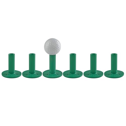 Premium Rubber Golf Tees - Durable 55mm Green Golf Tee - 6 Pack