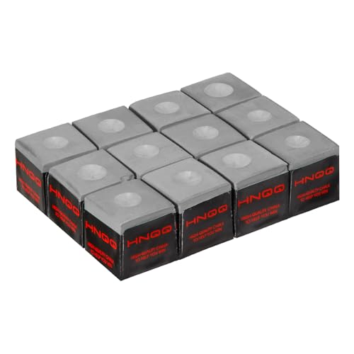 Premium Low-Dust Pool Cue Chalk - 12-Pack, Gray