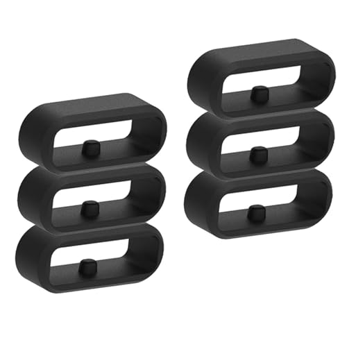 6 Pack Silicone Fastener Rings for Garmin Watch Bands - 22mm