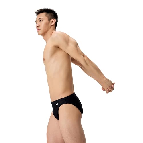 Speedo Men's Endurasoft Solid Swimsuit Brief Black 26 / Team Black