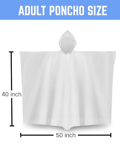 SAIWEYNEE Heavy Duty Rain Ponchos for Adults, Kids & Family - Tear-Resistant Waterproof Hooded Cover (4, 8, 9 & 16 Pack Options)