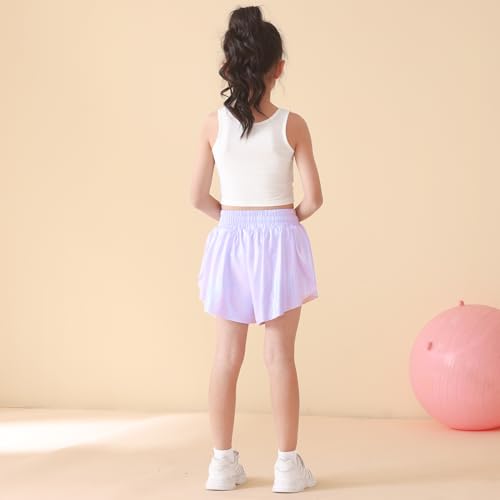 Flowy Athletic Shorts and Sparkle Skirt for Girls - White, 9-10 Years