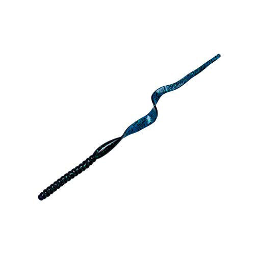 Curly-Tail Ribbontail Worm Fishing Lure - 7.5" Junebug