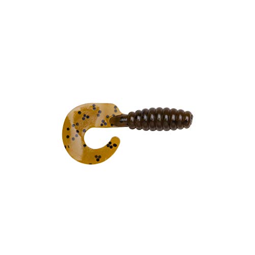 Curly-Tail Swim-Bait Fishing Lure - Green Pumpkin / 2"