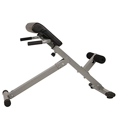 Roman Chair for Home Gym - Adjustable Height, Foldable, Silver