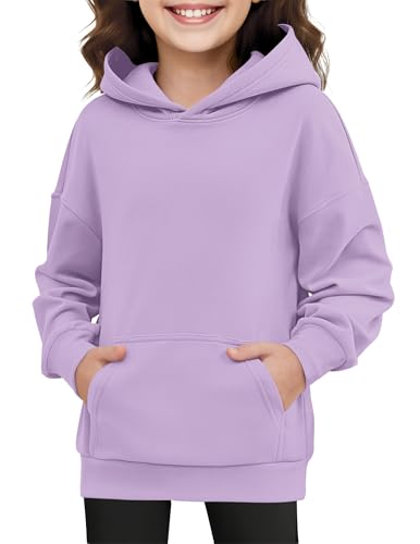 Girls Hoodies Kids Cute Light Purple Hooded Sweatshirt 11-12 Years