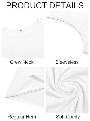 Mens Sleeveless Workout Tank Top - White, Large