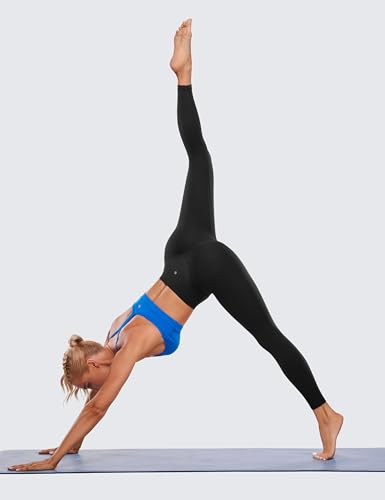 CRZ YOGA Double Seamed High Waist Leggings 25in Black Medium for Yoga
