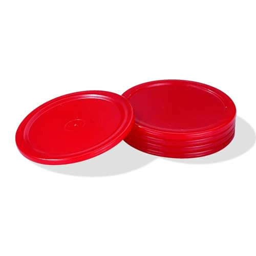 2-Inch Mini Air Hockey Pucks - Red Replacement Set, 5-Pack