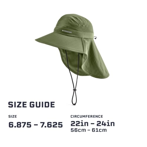 Mission Bronze Green One Size UPF 50 Sun Hat for Men Women - Wide Brim Outdoor Sun Protection