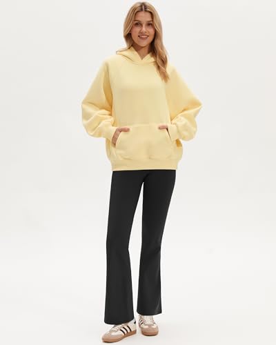 Stelle Women's Oversized Fleece Hoodie Butter Small Casual Sweatshirt