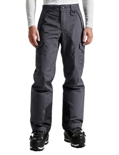 Wantdo Men's Large Grey Snow Pants - Warm Winter Ski Bibs & Snowboard Overalls