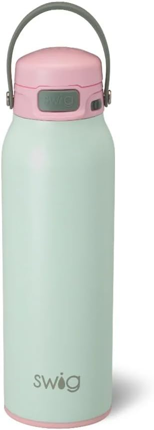 Swig Life 32oz Insulated Water Bottle - Leak Proof, Reusable with Lid & Handle | Sage Mist