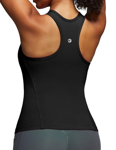 IUGA Built-In Bra Racerback Workout Tank Top for Women – Large, Black
