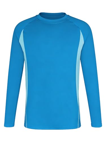 Boys Long Sleeve Rash Guard Swim Shirt - 11-12 Years, Blue