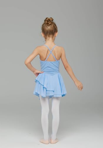 MdnMd Toddler Girls Ballet Leotard & Skirt Outfit Set Camisole 2-4T Blue T9