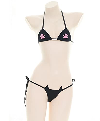 SINGUYUN One Size Black Micro Bikini – Anime Cosplay Lingerie Set