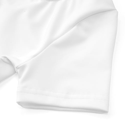 Girls' Gymnastics Leotard Bodysuit - Short Sleeve, White, 8 Years