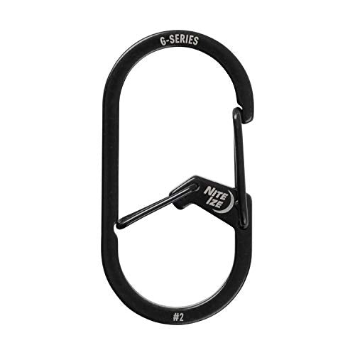 G-Series Dual Chamber Carabiner Keychain, Size #2 - Black