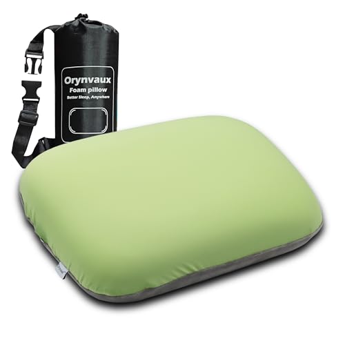 Travel Camping Pillow with Adjustable Strap & Washable Cover - Compact Portable Support