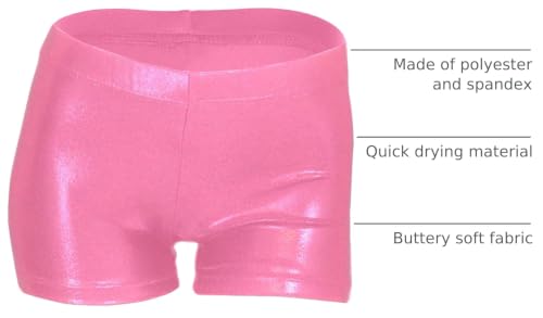 LUOUSE Girls Gymnastics Shorts 4T-12T Pink Sparkle Tumbling Dance Athletic Shorts 4-5T