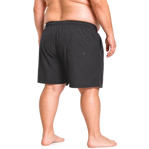 Men's Big and Tall 4X-Large Swim Trunks - Quick Dry 9-Inch Inseam Grey