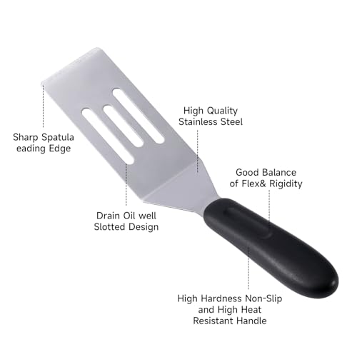 Mini Slotted Spatula Set - Stainless Steel Kitchen Tool, 2-Pack