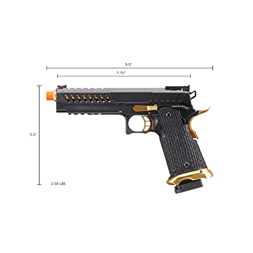 Hi-Capa Gas Blowback Airsoft Pistol - Full Steel - Black & Gold