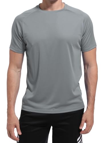 Men's Short Sleeve Quick Dry Athletic T-Shirt - Small Black/Navy/Grey