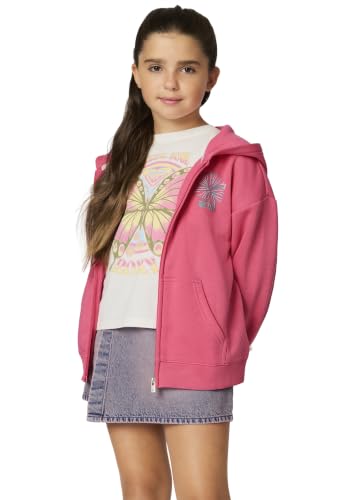 Roxy Kids Coastal Cruiser Zip Hoodie Big Kid 8-10 Pink Hibiscus