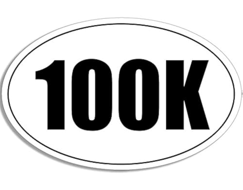 100K Kilometer Oval Sticker - High Quality Outdoor Vinyl