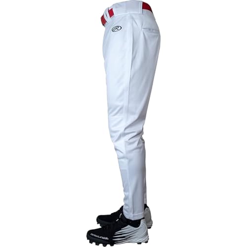 Rawlings Boy's Launch Baseball Pants White X-Large Tapered Jogger Fit