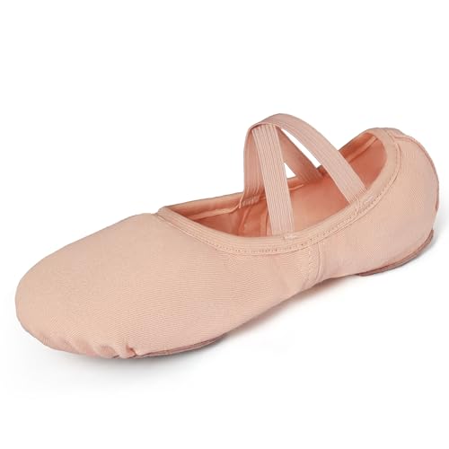 Dynadans Stretch Canvas Ballet Shoes Women Girls Split Sole Pink - Size 8