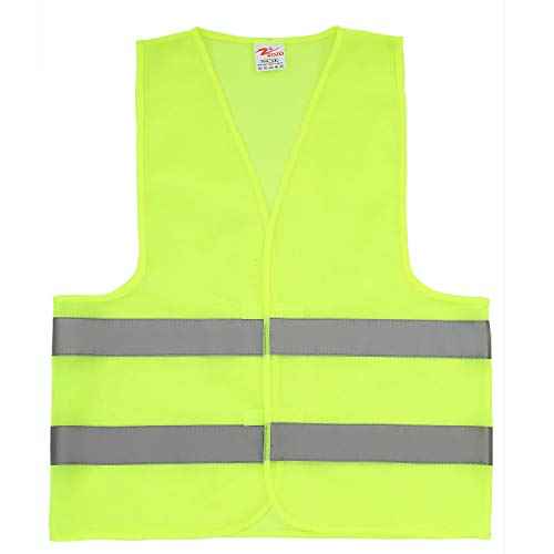 zojo Normal Visibility Safety Vests,12 Pack,Adjustable Size, Thin & Lightweight Mesh Fabric, Wholesale Safety Vest for Outdoor Works, Fits for Men and Women -Neon Yellow