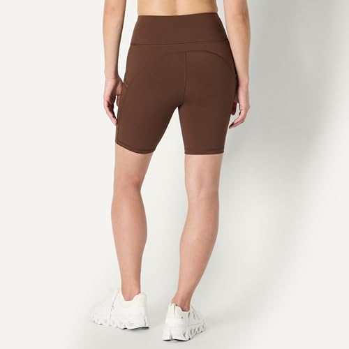 Amazon Essentials Women's High Waist 7" Gym Biker Shorts with Pockets - Large/Rich Hazel