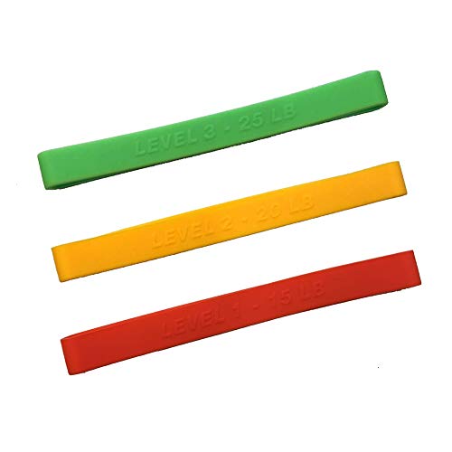 3-Pack Power Resistance Bands for Arm Toning - 15lb, 20lb, 25lb