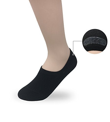 No Show Socks for Women - Non Slip Low Cut Cotton Blend - 3 Pack