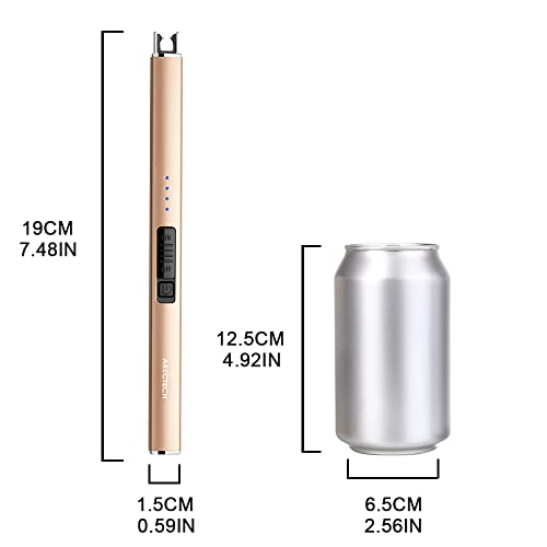 Rechargeable Plasma Arc Candle Lighter with Type-C Cable - Gold