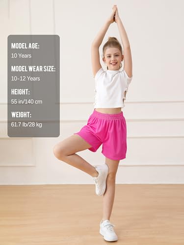 Resinta Girls Athletic Mesh Shorts - Youth Basketball & Soccer Gym Shorts (4 Colors, 12-14 Years)