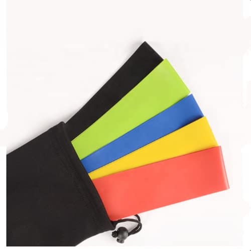 FLEXFITNESS Resistance Bands Exercise Workout Bands Set of 5 for Women and Men- Yoga Bands, Mobility Workouts, Gyms, Warm-Up, Recovery, Red/Blue/Green/Yellow/Black, 5 resistance levels