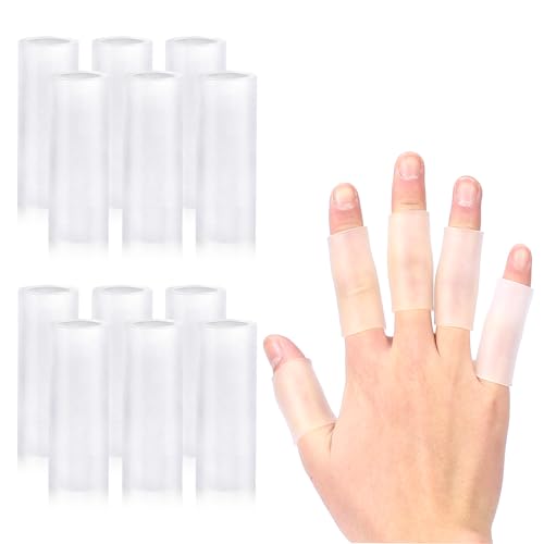 20 Pcs Silicone Finger Sleeve Protectors - Transparent Gel Covers