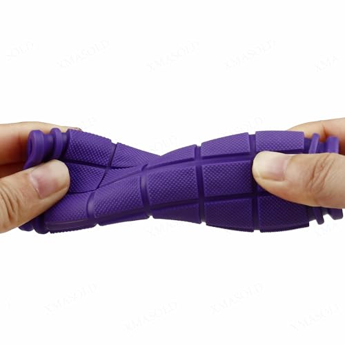 Purple Bike Handle Grips with Tassel Streamers - Non-Slip Rubber