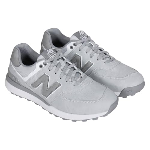 Men's 574 Greens V2 Golf Shoes - Waterproof, Light Grey, 10 Wide