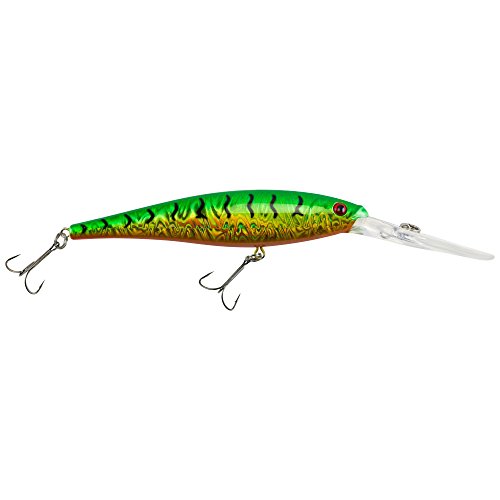 Flicker Minnow Fishing Lure - Slick Firetiger, 3.5in Crankbait